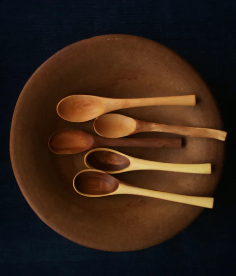 Hand-Carved Branch Soup Spoons (L)