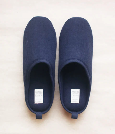Moku Linen Room Shoes {Dark Blue}