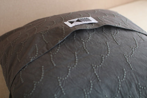 Embroidered Cotton Cushion Cover (Grey) 50 x 50cm