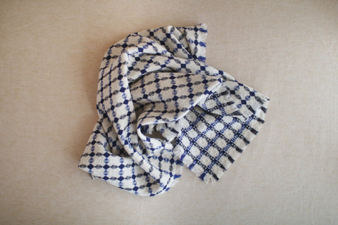 Woven Wool Square Cloth/Scarf {Ohajiki - Blue} (10% OFF)