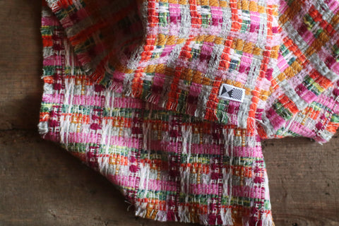 Woven Wool Square Cloth/Scarf {sakuragai} (10% OFF)