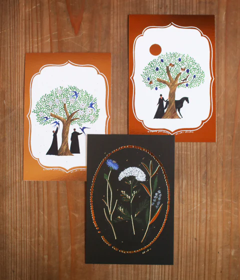 Foil-Pressed Postcard Set {Nishishuku}