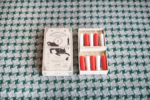 Daiyo Mini Rice Bran Wax Candles {Red & White}