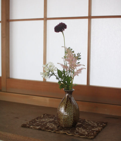 Salt Glaze Faceted Bottle Vase