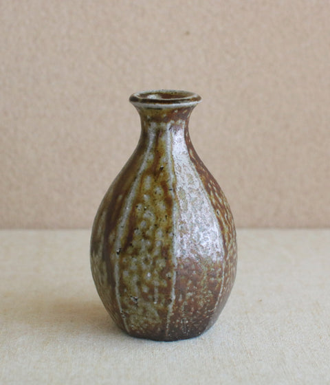 Salt Glaze Faceted Bottle Vase