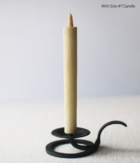 Hand-forged Iron Candle Holder with Round Handle {Large}