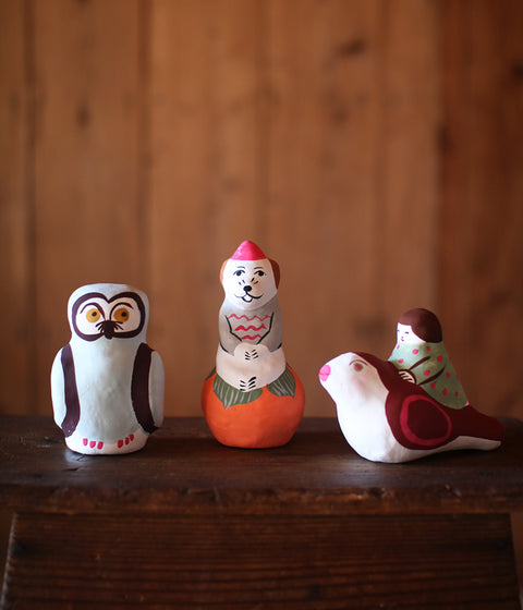 Hariko Paper Figurine {Bird & Girl New}