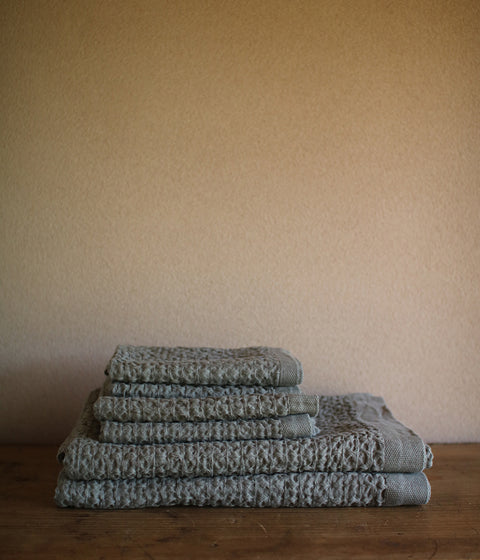 Waffle Cotton Linen Towels {Khaki}