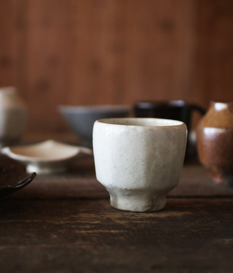 White Faceted Tumbler (Kohiki)