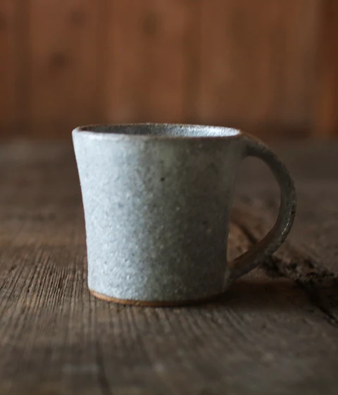 Light Grey Pottery Mug (Namako Glaze)