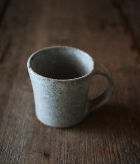 Light Grey Pottery Mug (Namako Glaze)