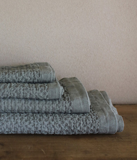 Waffle Cotton Linen Towels {Khaki}