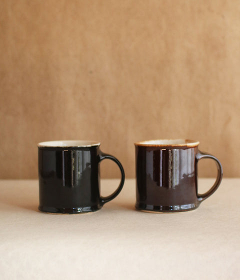 Black Pottery Mug