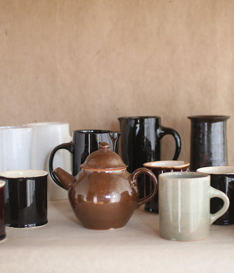 Black Pottery Mug