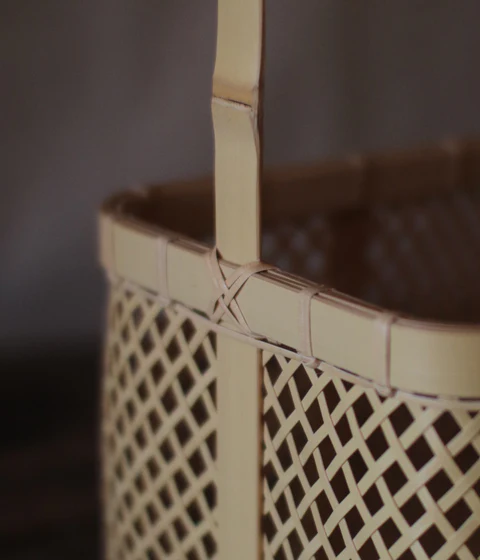 Kei Nakamura Bamboo Basket with Handle