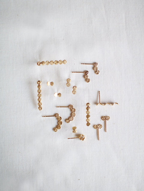Jona "tenten hoop" Stud Earrings {Black} - Ready to Ship
