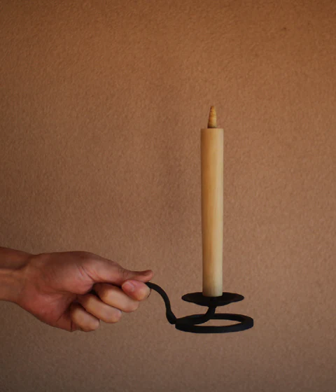 Hand-forged Iron Candle Holder with Handle {Large}