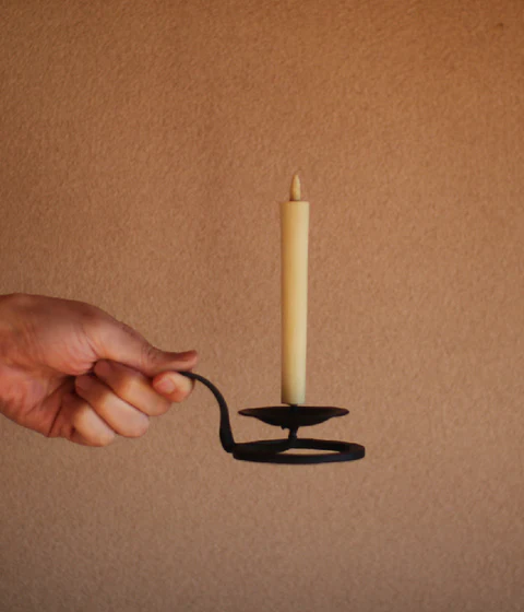 Hand-forged Iron Candle Holder with Handle {Small}