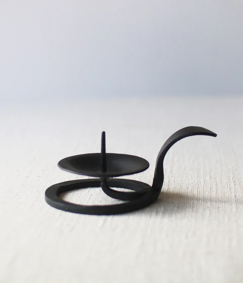 Hand-forged Iron Candle Holder with Handle {Small}