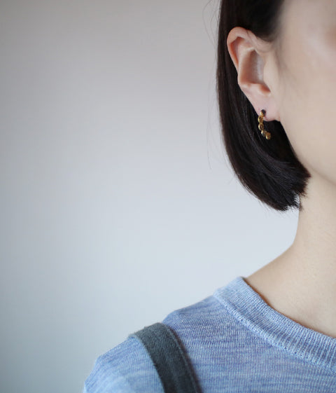 Jona "tenten hoop" Stud Earrings {Black} - Ready to Ship