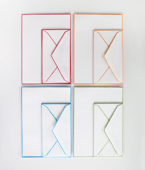 Woodblock Print Bordered Letter Set {Blue}