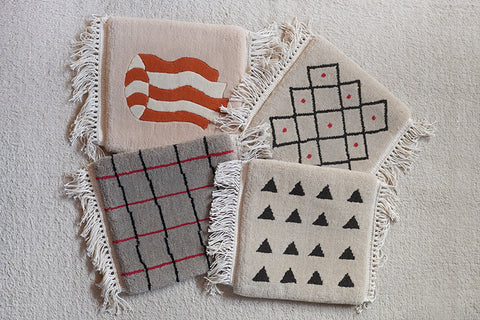 Yonezawa Dantsu Woven Wool Chair Mat {Whimsical Lattice} [15% OFF] - sold out