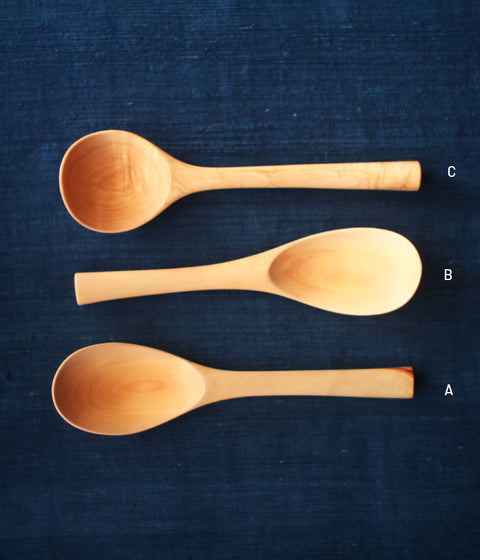 Hand-Carved Branch Serving Spoon [Yoshino Cherry]