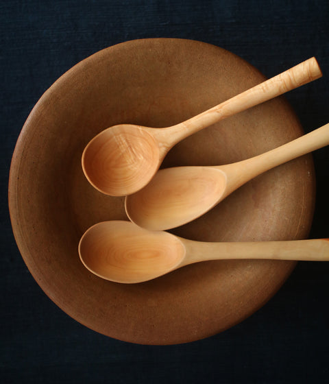 Hand-Carved Branch Serving Spoon [Yoshino Cherry]