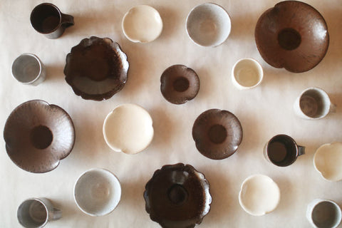 Light Grey Faceted Tumbler (Namako Glaze)