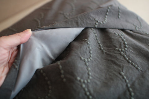 Embroidered Cotton Cushion Cover (Grey) 50 x 50cm