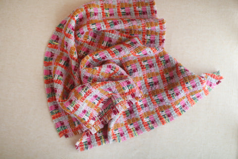Woven Wool Square Cloth/Scarf {sakuragai} (10% OFF)