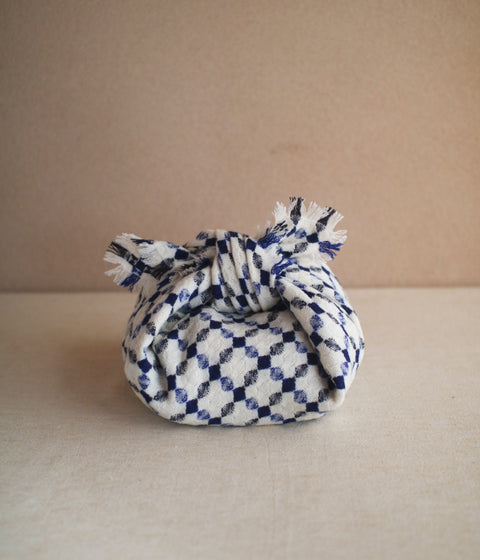 Woven Wool Square Cloth/Scarf {Ohajiki - Blue} (10% OFF)