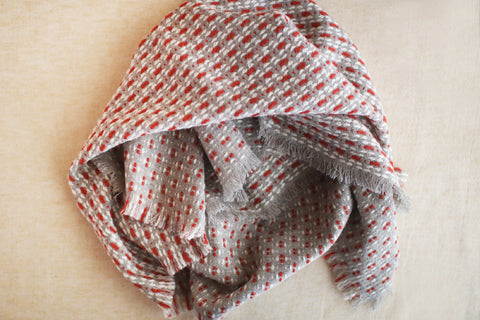 Woven Wool Square Cloth/Scarf {sashiko} (10% OFF)