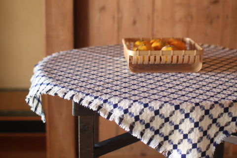 Woven Wool Square Cloth/Scarf {Ohajiki - Blue} (10% OFF)