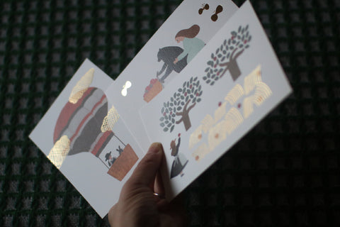 Foil-Pressed Postcard Set {Necktie} (20% OFF)