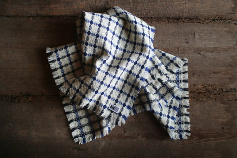 Woven Wool Square Cloth/Scarf {Ohajiki - Blue} (10% OFF)