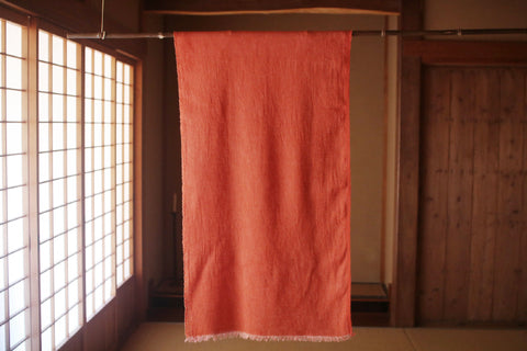 Botanically Dyed Wool Linen Scarf {Akane / Madder}