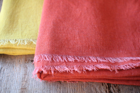 Botanically Dyed Wool Linen Scarf {Akane / Madder}
