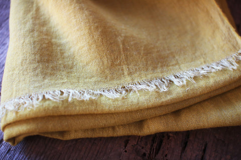 Botanically Dyed Wool Linen Scarf {Marigold}