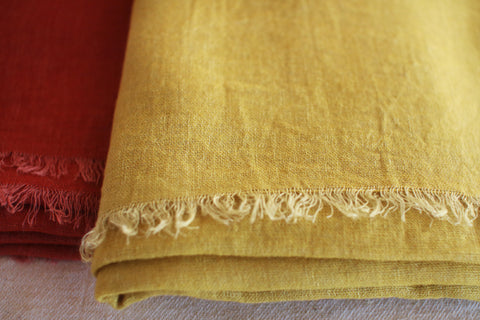 Botanically Dyed Wool Linen Scarf {Marigold}