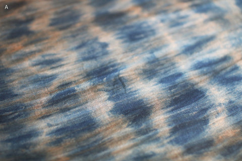Natural Indigo Dyed Cotton Gauze Scarf {Aizome + Kakishibu Ripple}