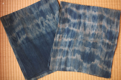 Natural Indigo Dyed Cotton Gauze Scarf {Aizome + Kakishibu Ripple}