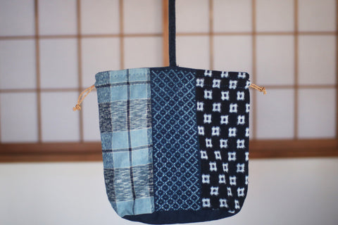 Patchwork Drawstring Shoulder Bag [A]
