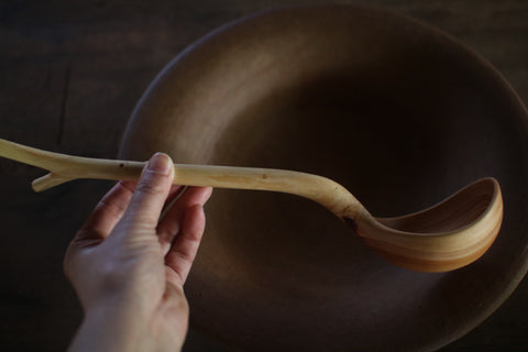 Hand-Carved Branch Ladle [Zelkova-B]
