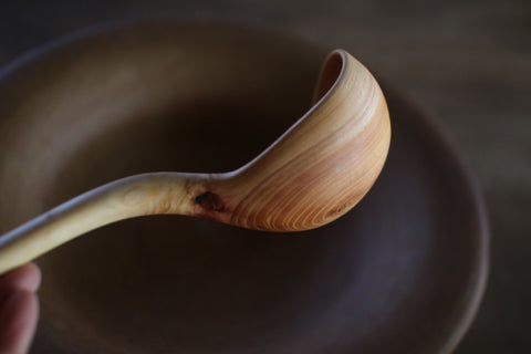 Hand-Carved Branch Ladle [Zelkova-B]