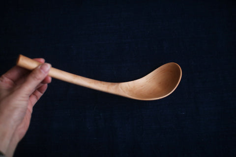Hand-Carved Branch Serving Spoon [Crabapple]