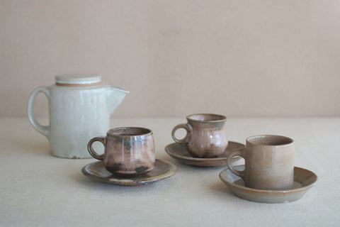 Gunji Pottery Cup & Saucer [A]