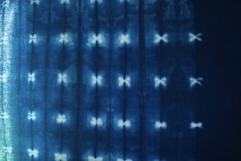Aizome Hand-Dyed Tenugui {Butterfly Dots : B}