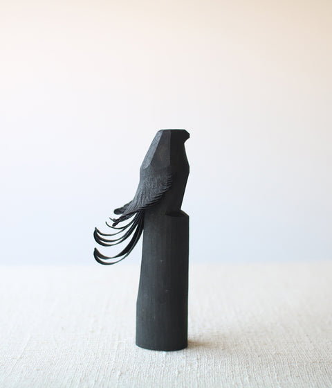 Hand-carved Wooden Hawk (Binchotan Charcoal)