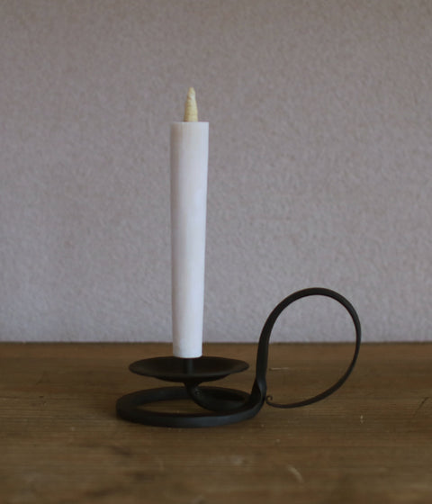 Hand-forged Iron Candle Holder with Round Handle {Large}